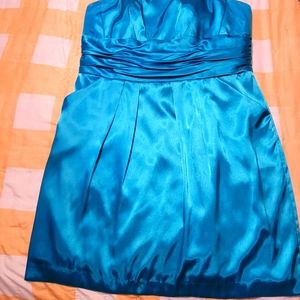 Satin Aqua Bridesmaid Dress